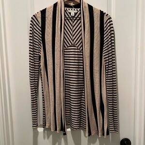 Banana Republic cardigan Size M black and beige stripes